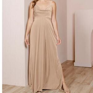 Revelry Maternity Skye Velvet Dress in Gold Champagne 623 size 10